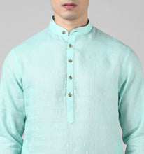Load image into Gallery viewer, Turquoise Linen Kurta
