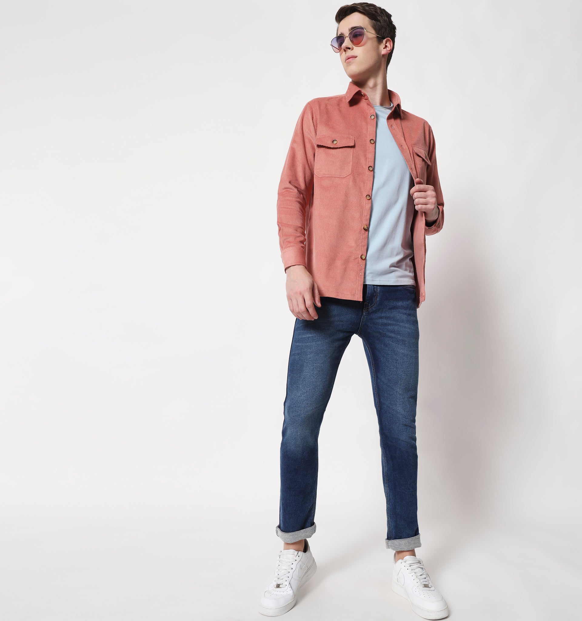 Coral Corduroy Overshirt