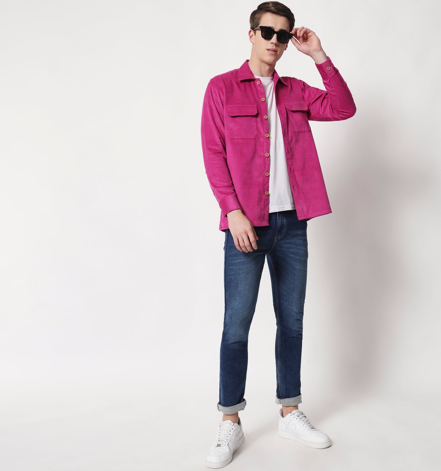 Magenta Corduroy Overshirt