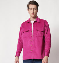Load image into Gallery viewer, Magenta Corduroy Overshirt
