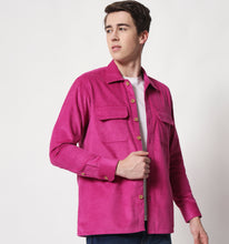 Load image into Gallery viewer, Magenta Corduroy Overshirt
