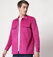 Load image into Gallery viewer, Magenta Corduroy Overshirt
