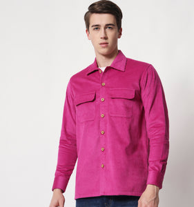 Magenta Corduroy Overshirt