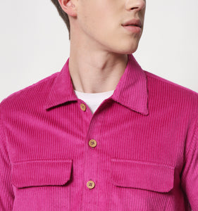 Magenta Corduroy Overshirt