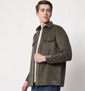 Olive Corduroy Overshirt