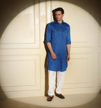 Load image into Gallery viewer, Royal Blue Pathani Kurta
