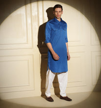 Load image into Gallery viewer, Royal Blue Pathani Kurta
