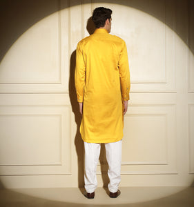 Mustard Pathani Kurta