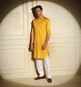 Mustard Pathani Kurta