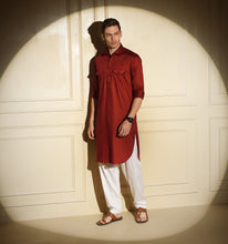 Load image into Gallery viewer, Maroon Pathani Kurta
