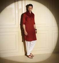 Load image into Gallery viewer, Maroon Pathani Kurta
