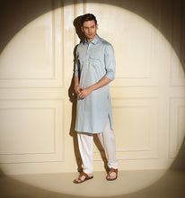 Load image into Gallery viewer, Sky Blue Pathani Kurta
