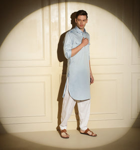 Sky Blue Pathani Kurta