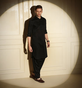 Black Pathani Kurta