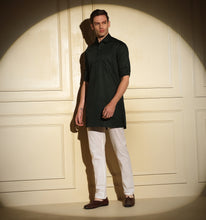 Load image into Gallery viewer, Bottle Green Short Kurta
