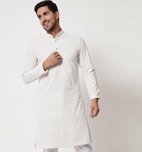 Shahi Sequin Chikankari Cotton Kurta