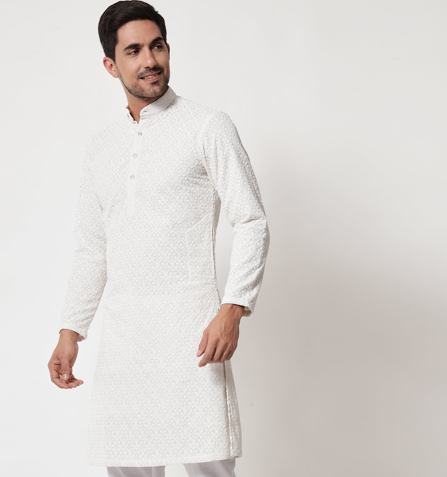 Shahi Sequin Chikankari Cotton Kurta