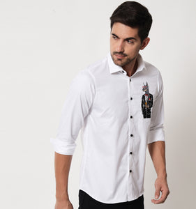 Stylish Dobermann Embroidery Shirt
