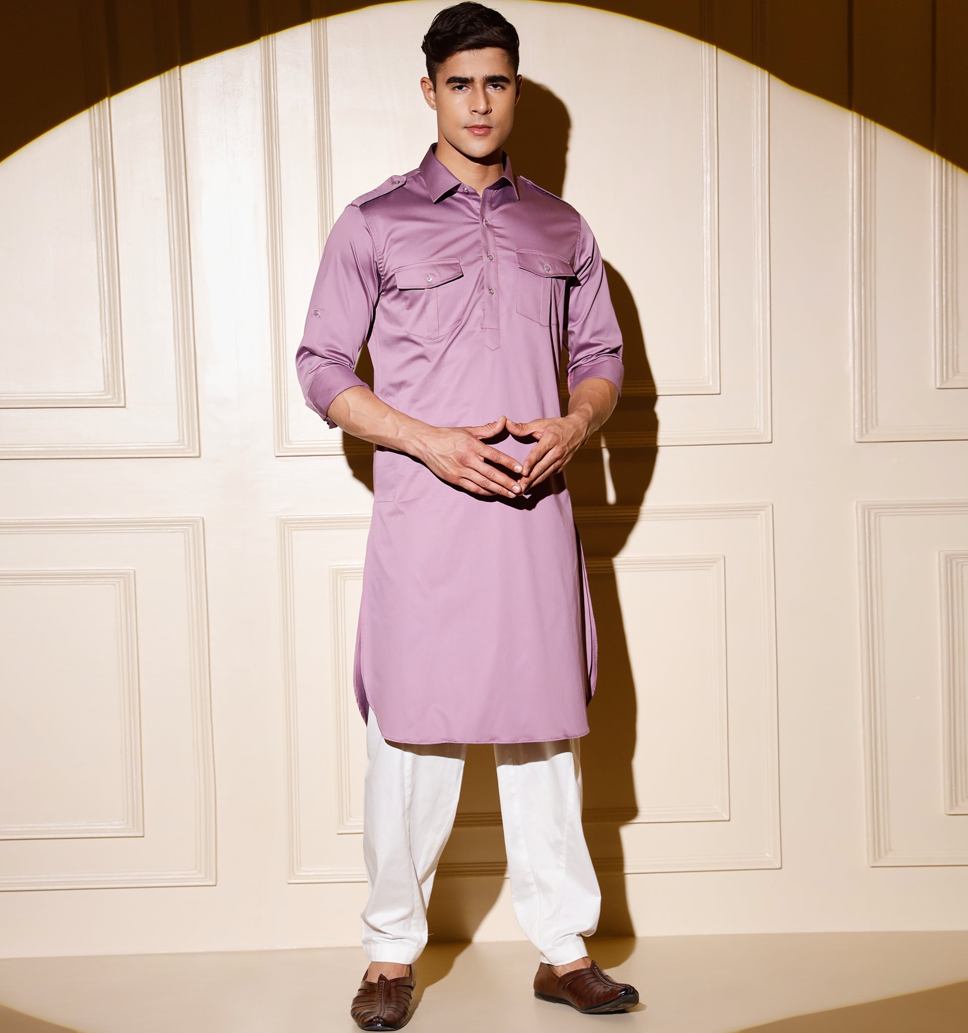 Purple Pathani Kurta